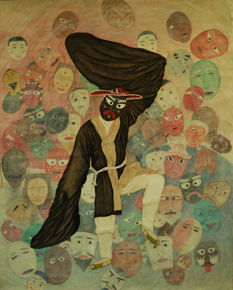 김생수, 탈춤, 135 x 105 cm (c) 김생수