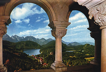 ▲ 왕관홀에서 바라본 알프호수(Alpsee)와 슈반호수(Schwansee)